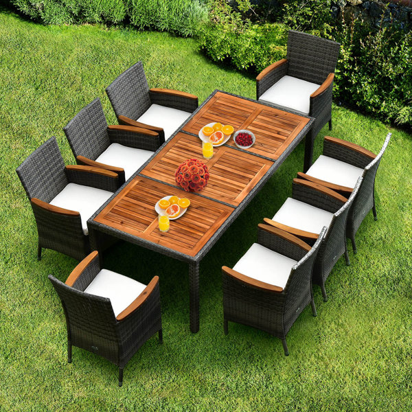 Lark Manor Allye Rectangular 8 Person Outdoor Dining Set & Reviews